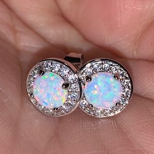 18k GP LC Opal CZ studs